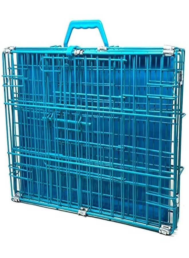 Smart Pups cage Kennel Blue Color Rust Proof Metal Folding Kennel for Dogs Double Door with Removable Tray for Dogs (Pack of 1 Pcs) (Blue) (30 inch cage Blue) - Image 2